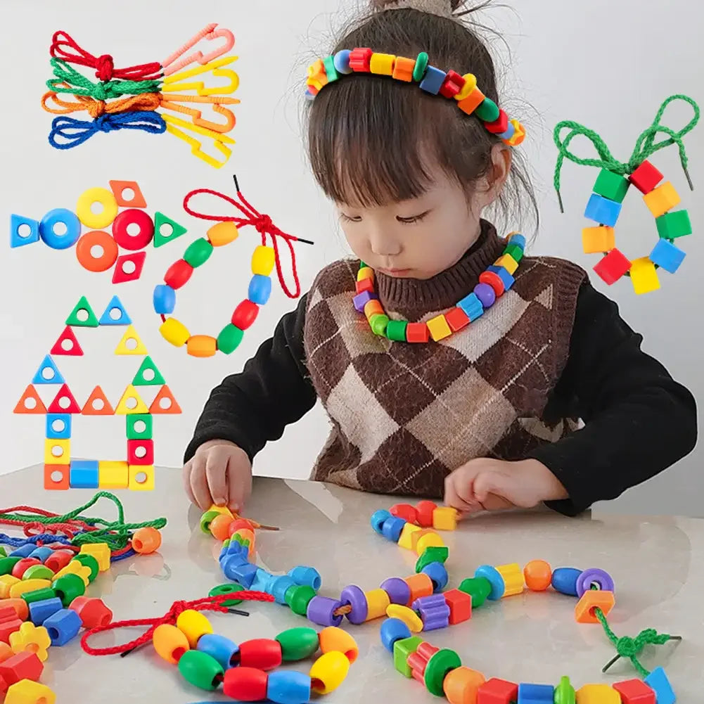 50/100pcs DIY Beads with string