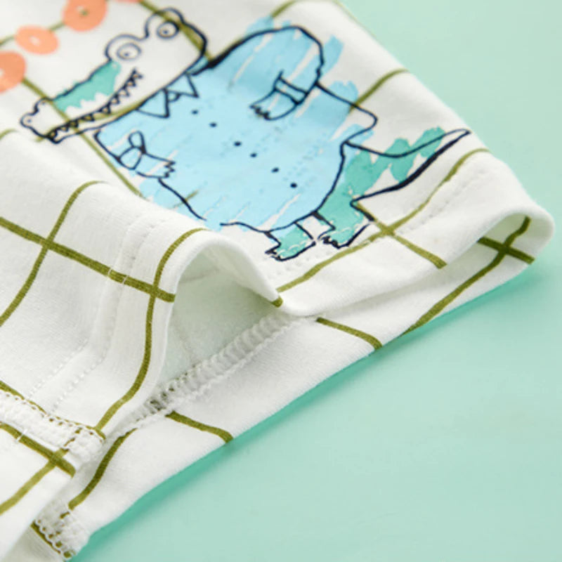 4PCS Cotton Underwear  Dinosaur Print