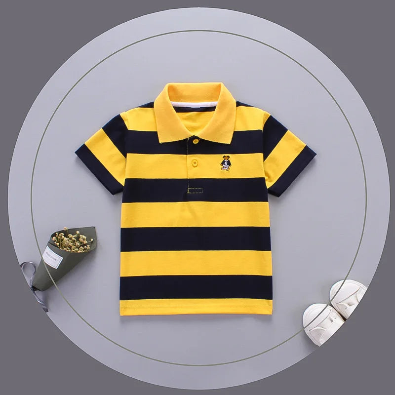 Boys Shirts Color Stripes Short Sleeve