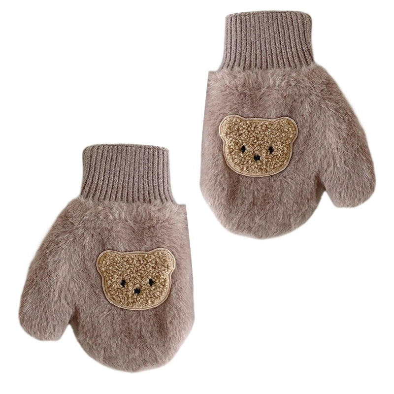 Warm Cartoon Bear Baby Mittens