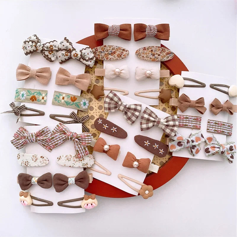 4/8pcs Hair Pin Bow Knit Fabric