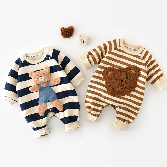 Striped Jumpsuits Bear Outfit