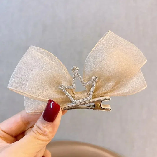 Children Bow Crown Hair Pin