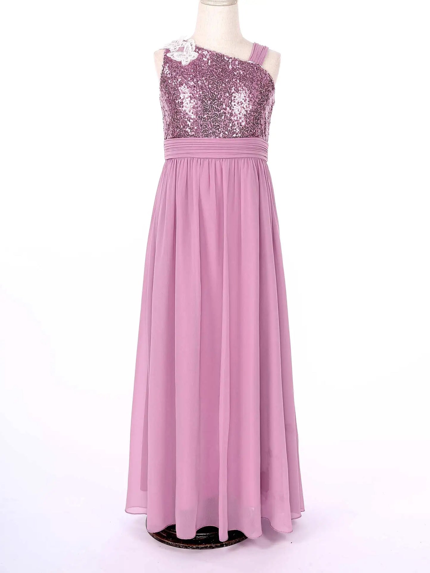 Sleeveless Sequins Bow Knot Maxi Gown