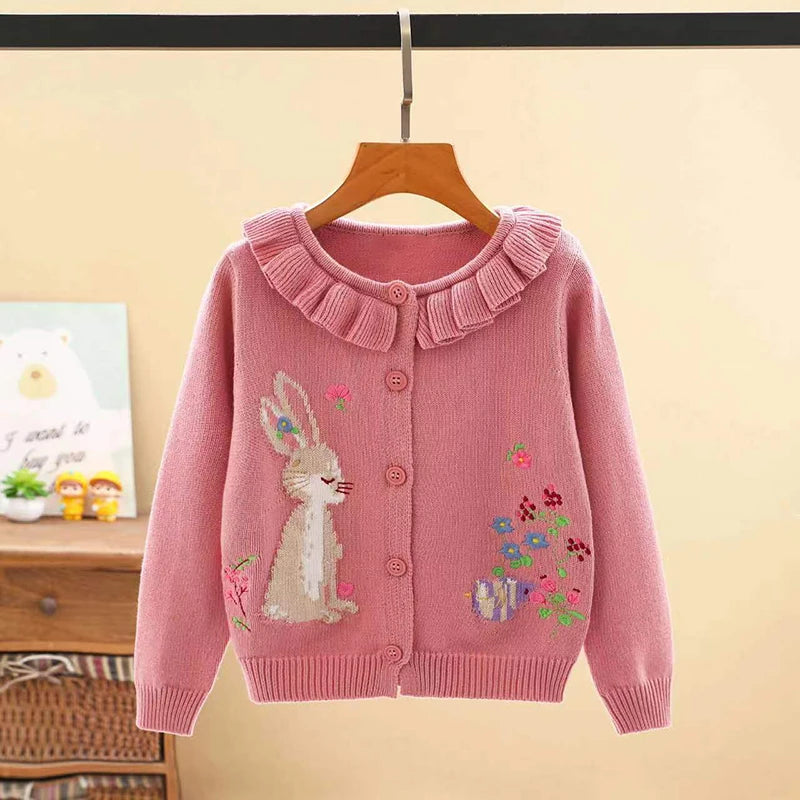 Girls Lovely Pink Rabbit Sweatshirt