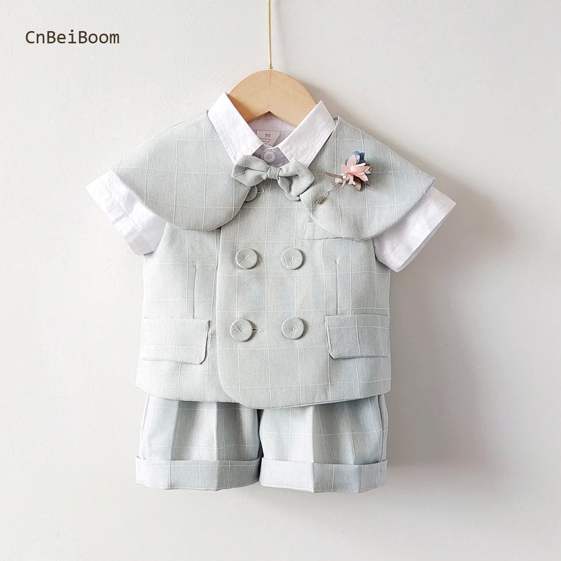 Linen Vest Boys Set Toddler  Suits