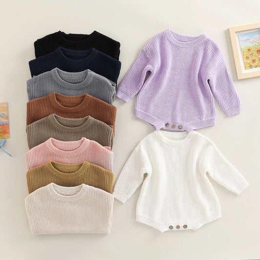 Knitting Ribbed Long Sleeve Bodysuit