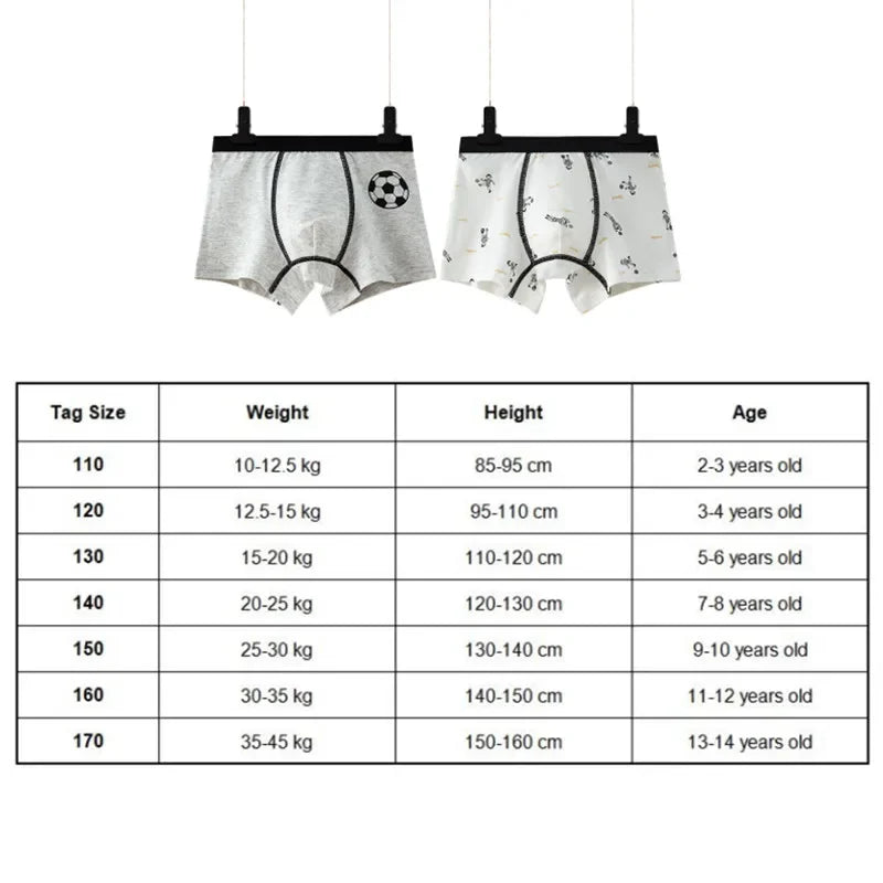 2Pcs Kids Cotton Shorts Boxer