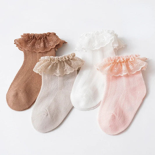 Baby Ruffle Socks Solid Color Cotton