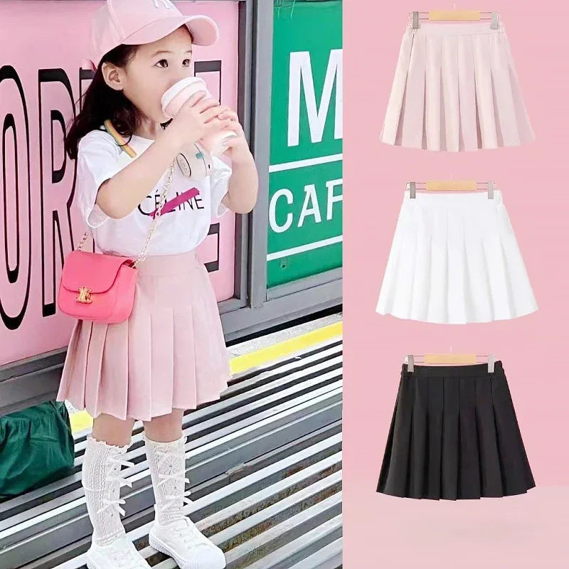 Girl Pleated Skirts High Waist