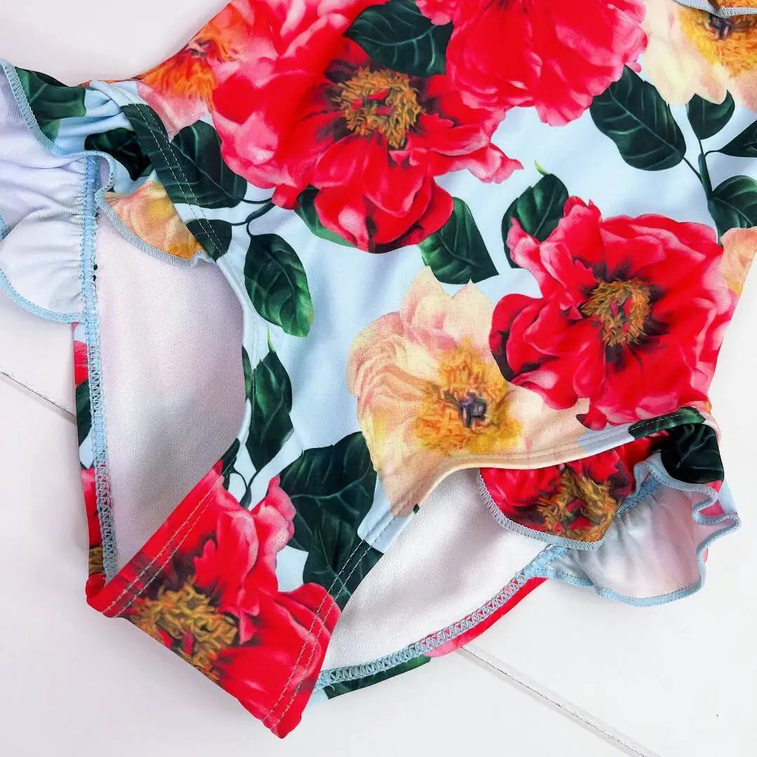 swimsuit red flower