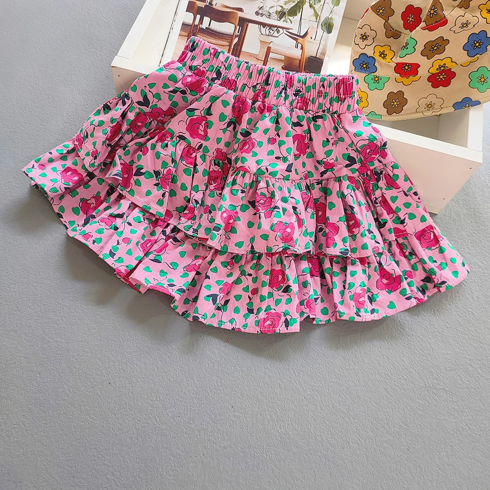 Girls Ruffled flower Skirts