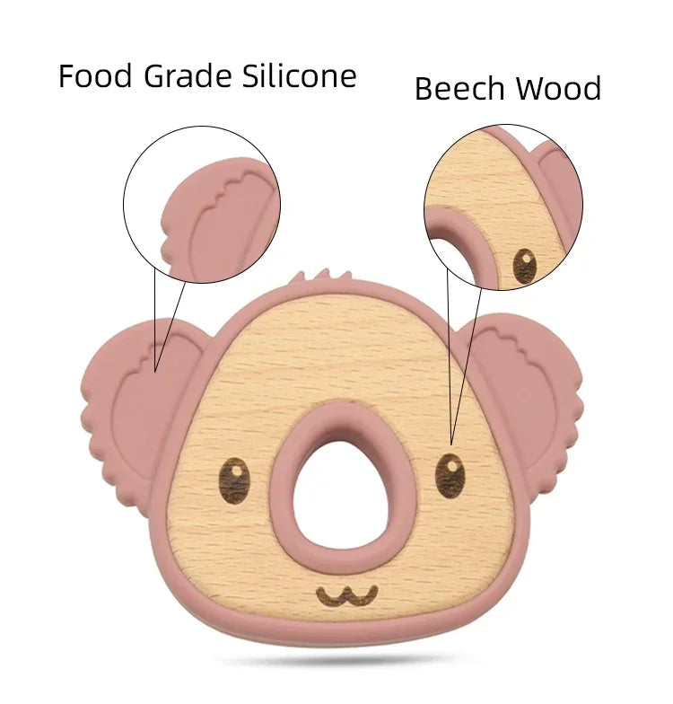 1PC Silicone Wooden Teether