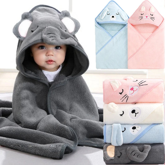 baby bath towel with cap