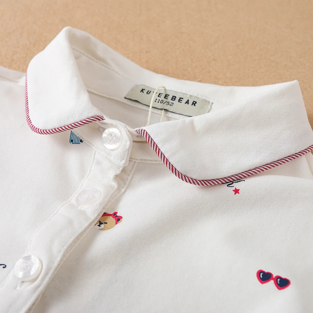 Girls Polo Shirt Turn-down Collar