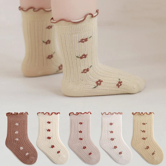 Stringy Mid Soft Cotton Lace Socks