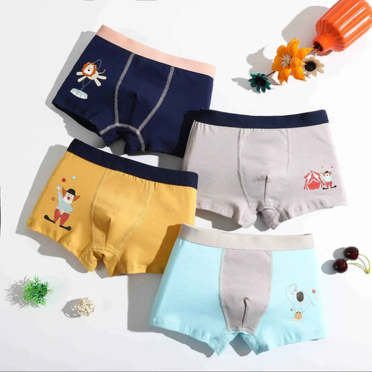 4pc Boys Boxer Cotton Underwear