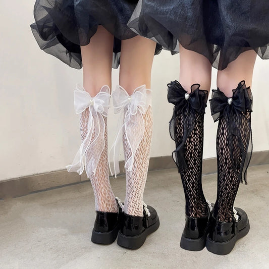 Thin Lolita Sock Lace Bowknot