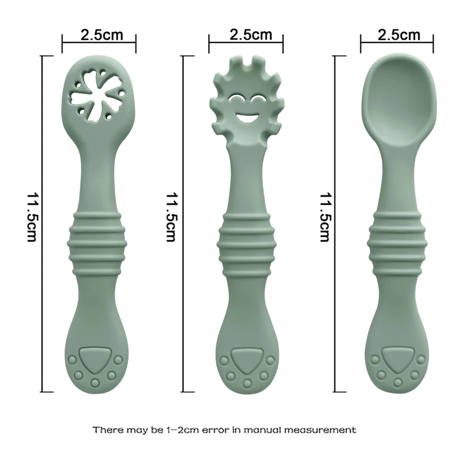 3PCS Learning Spoons Utensils Set