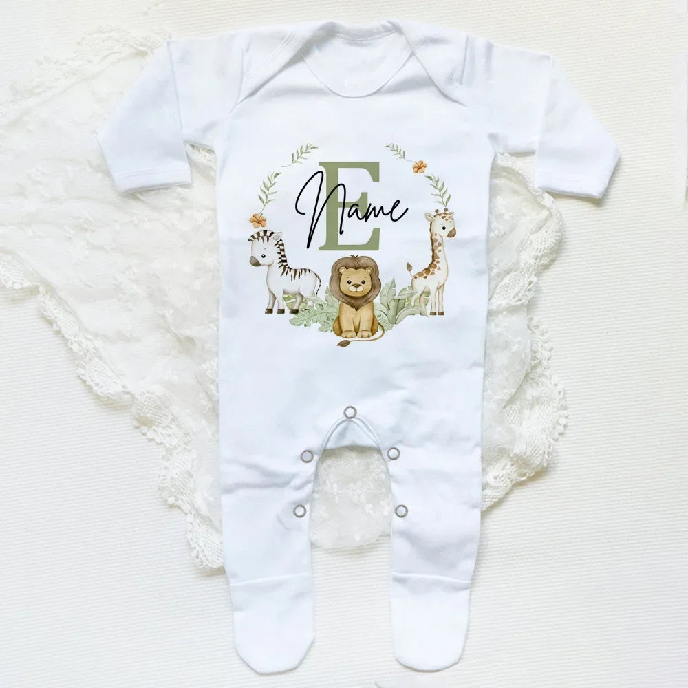 Personalised Animal Print Sleep suit