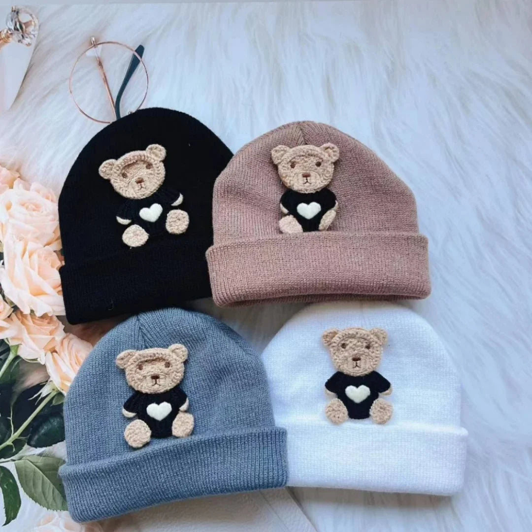 Knitted bear Baby Beanie