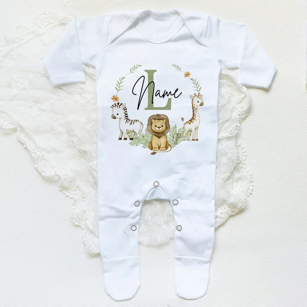 Personalised Animal Print Sleep suit