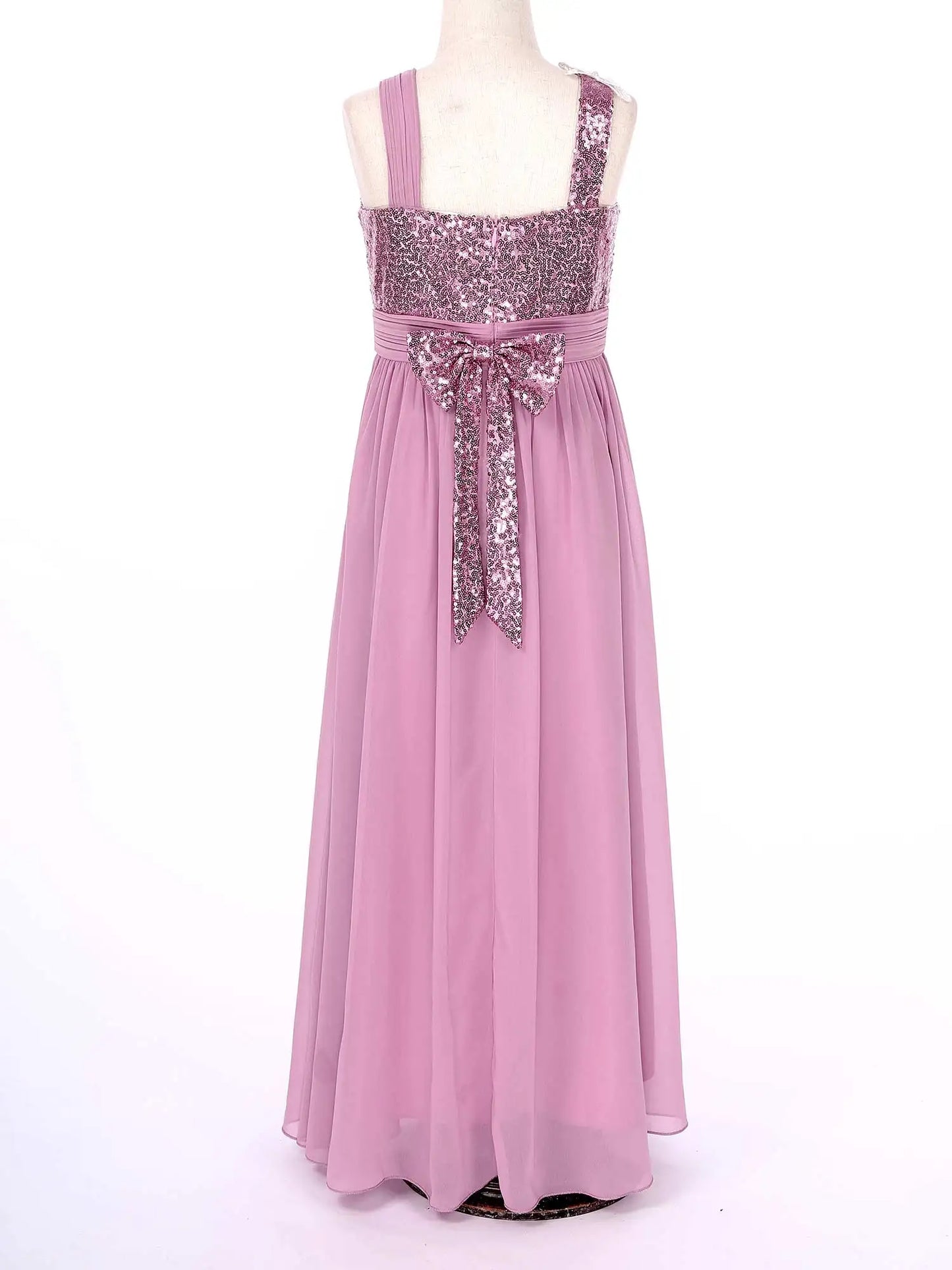 Sleeveless Sequins Bow Knot Maxi Gown