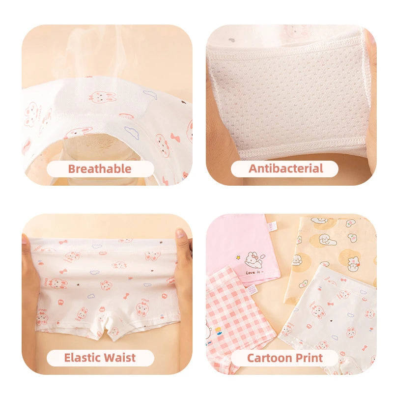 4PCS Girl Cotton underwear