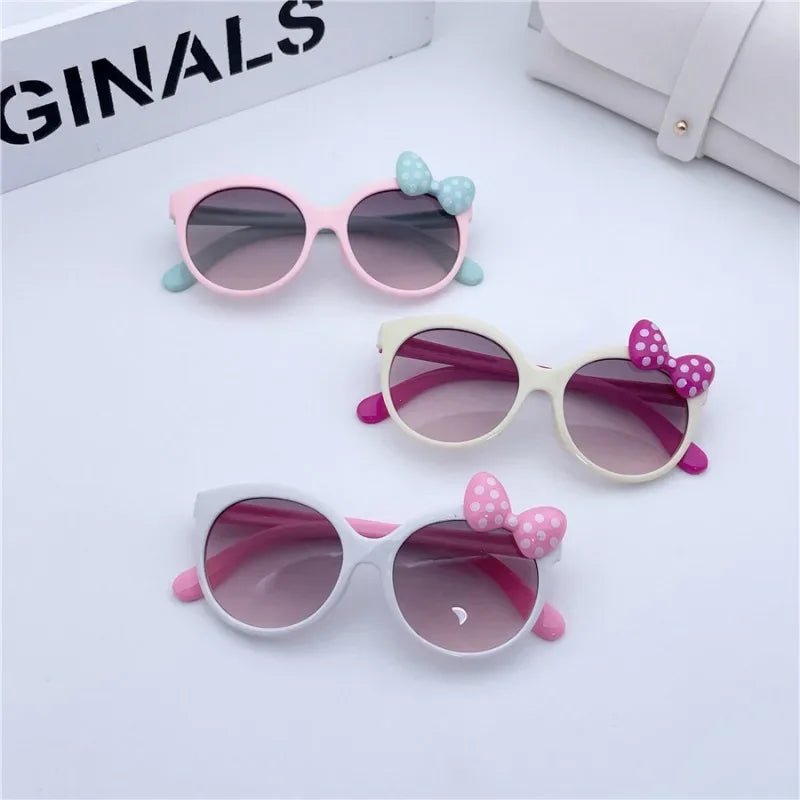 Girls Shiny Bowknot Sun Glasses