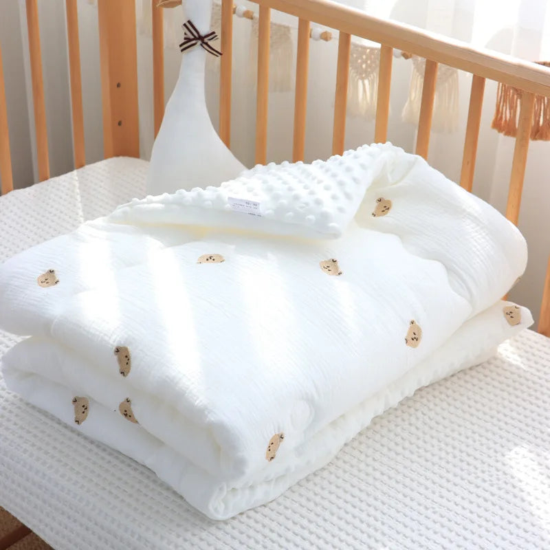 Embroidered Bear Tiger Cotton Duvet