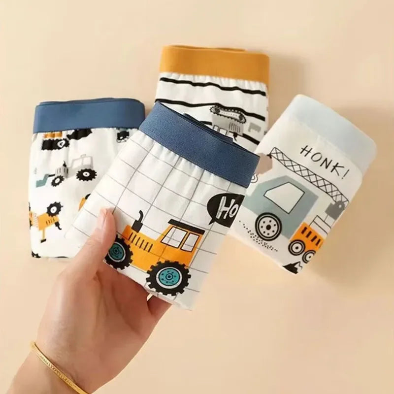 4Pcs Boy Cotton Underwear Boxer