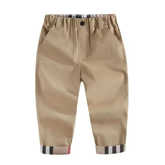 Kids Casual Versatile Checker Trousers