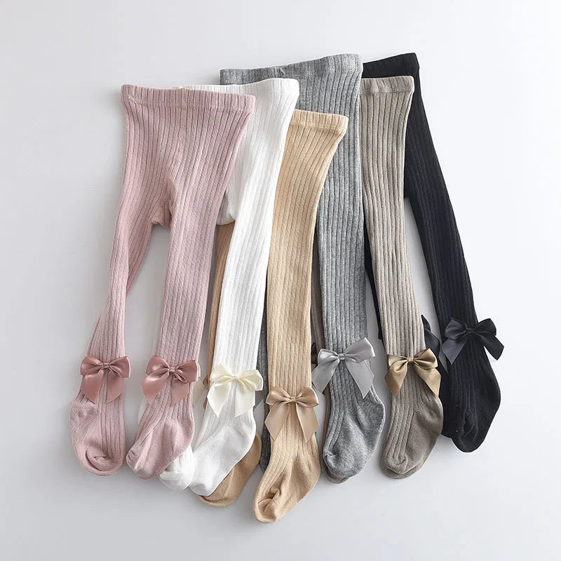 Children Cotton Tights Bowknot