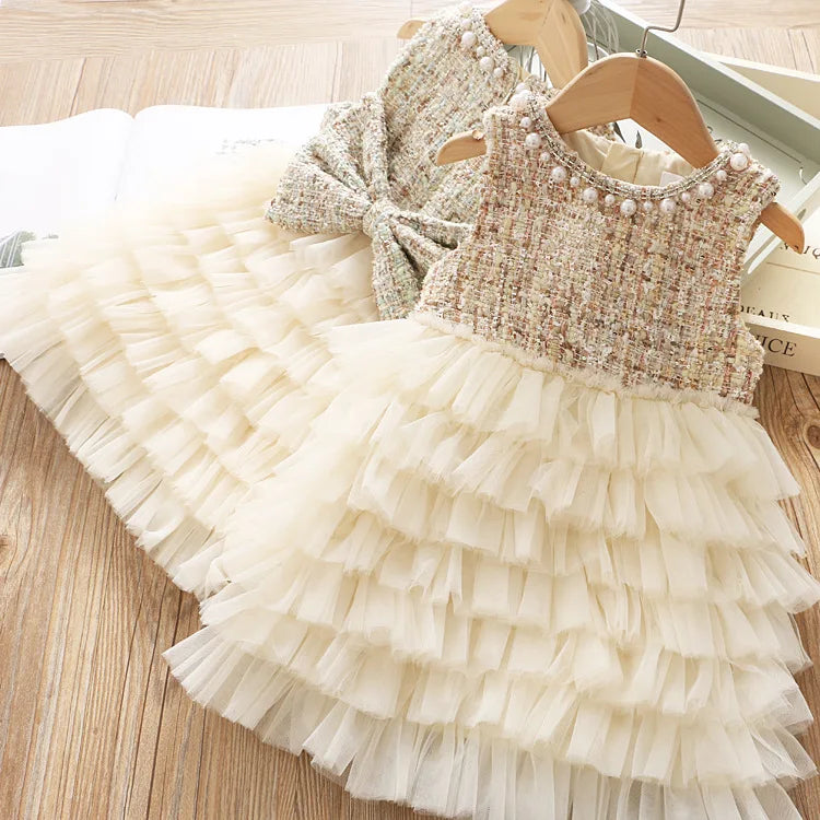 Baby Lace Pearl vest Dress