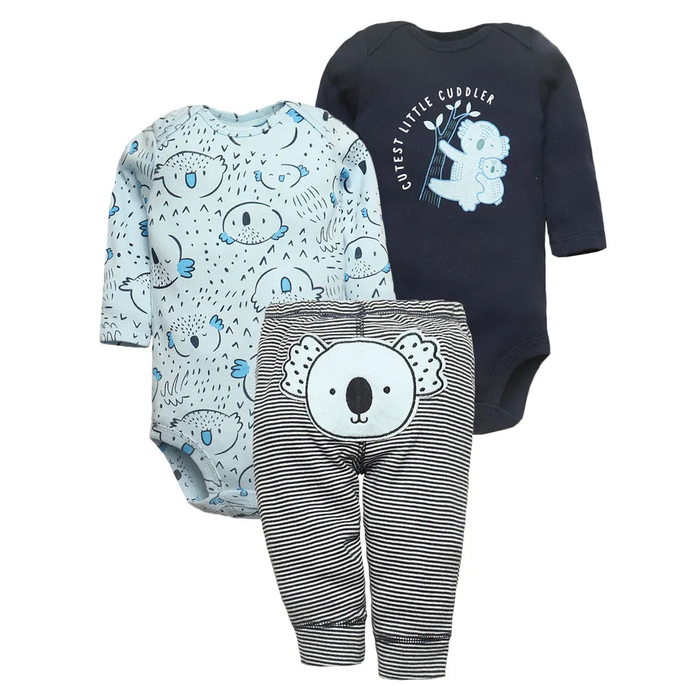 3PCS Bodysuits+Pants Cotton