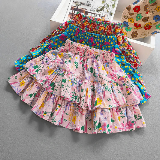 Girls Ruffled flower Skirts