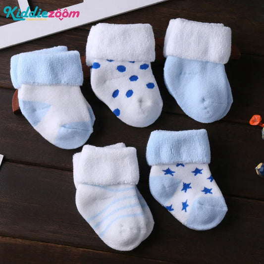 5Pairs Non-Skid Baby Socks Cotton