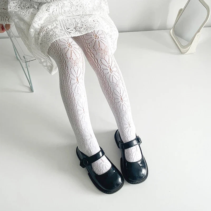 White Fishnet Lolita Tights