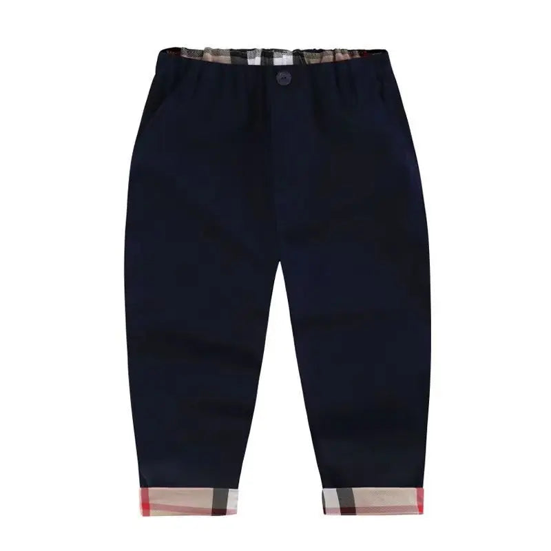 Kids Casual Versatile Checker Trousers