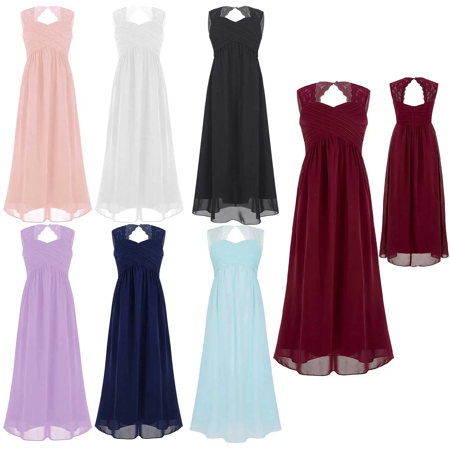 Kid Lace Chiffon Maxi Dress