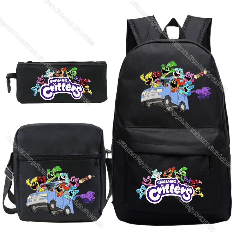 Smiling Critter Children Backpack 3Pcs