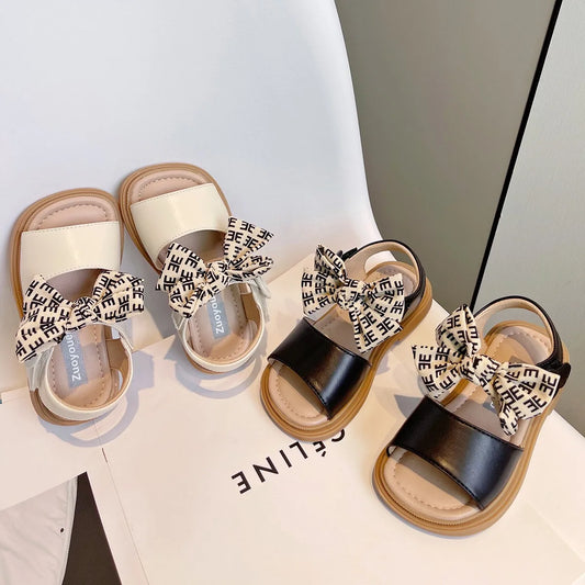 Girl Sandals Open Toed Bowtie Strap