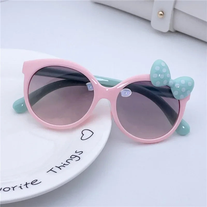 Girls Shiny Bowknot Sun Glasses