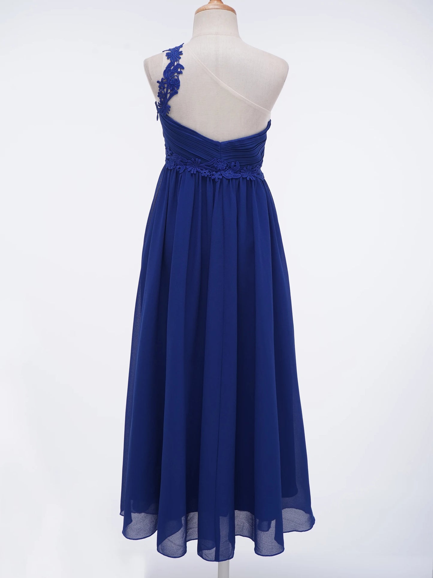 Elegant One Shoulder Lace Chiffon Gown