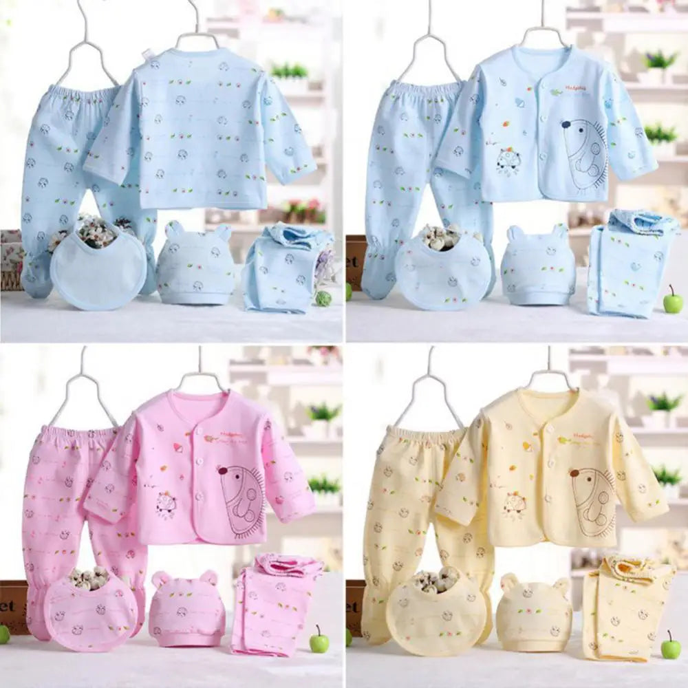 5pcs 0-3 Baby pyjama Set Cotton