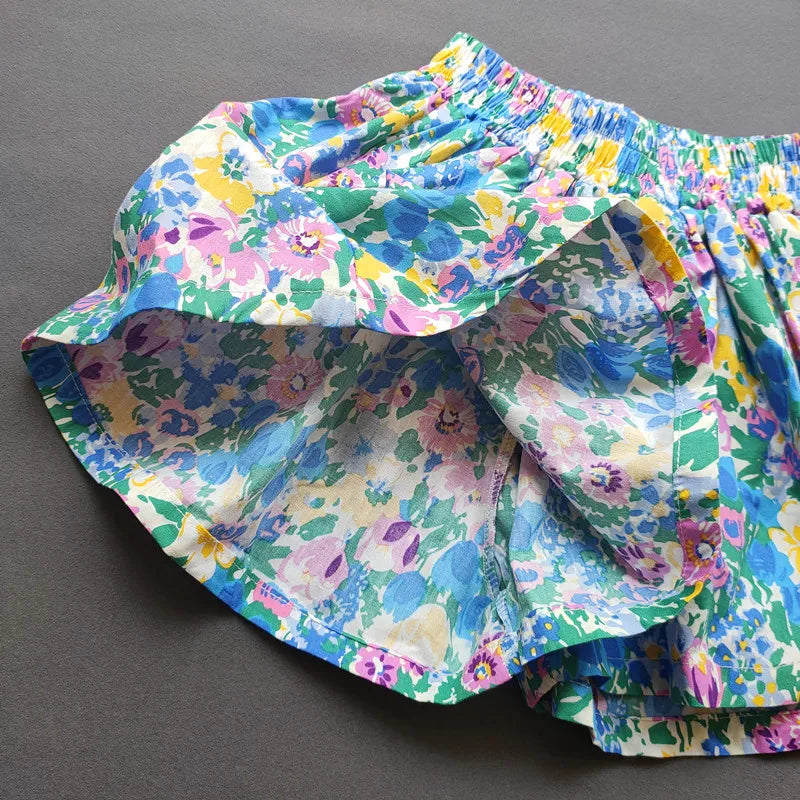 Girls summer Flower shorts