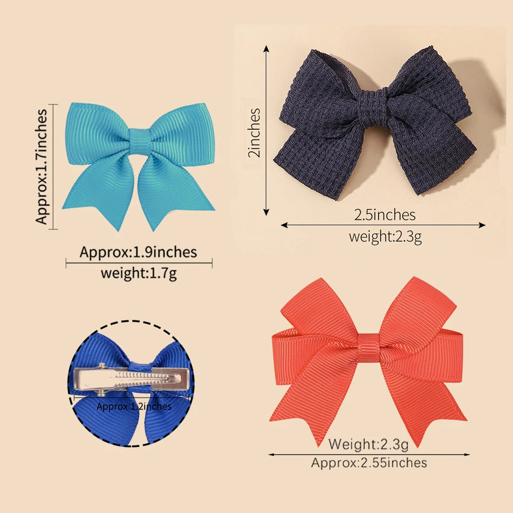 10Pcs Ribbon Bowknot Hair Clips