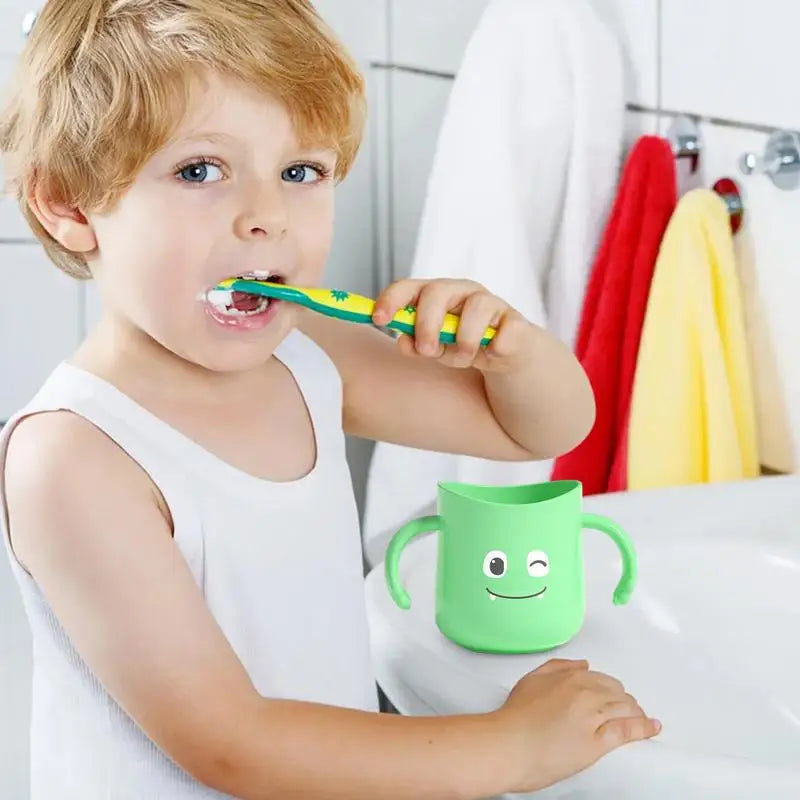 Cute Toothbrush Cup Double Handles