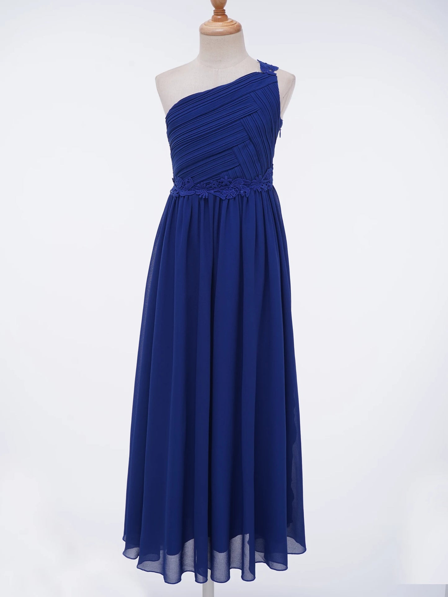 Elegant One Shoulder Lace Chiffon Gown