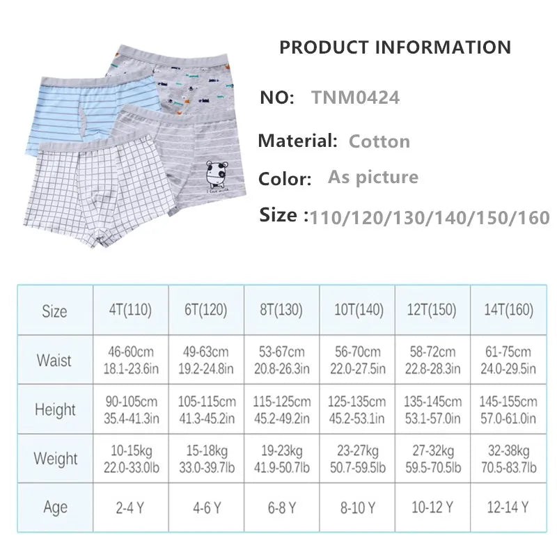 2Pc Boys Cotton Boxer Shorts